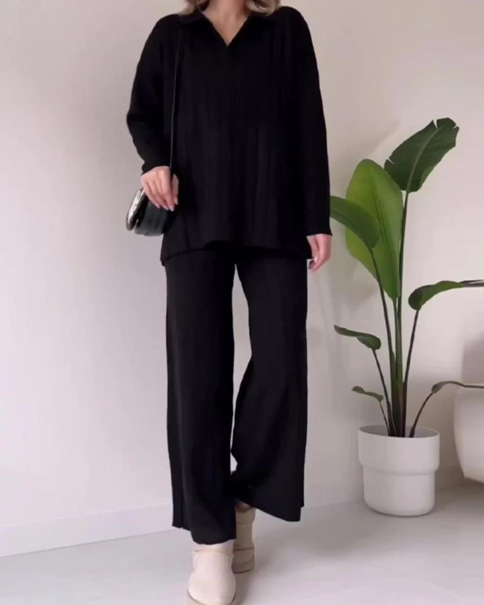 NAVONE - Stylish Pit Stripe Jacquard Two-pieces Set - northshorefashion