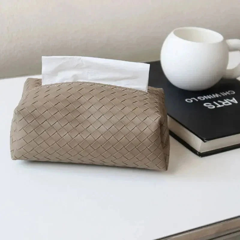 Woven Leather Tissue Box Holder - northshorefashion