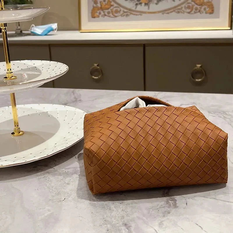 Woven Leather Tissue Box Holder - northshorefashion