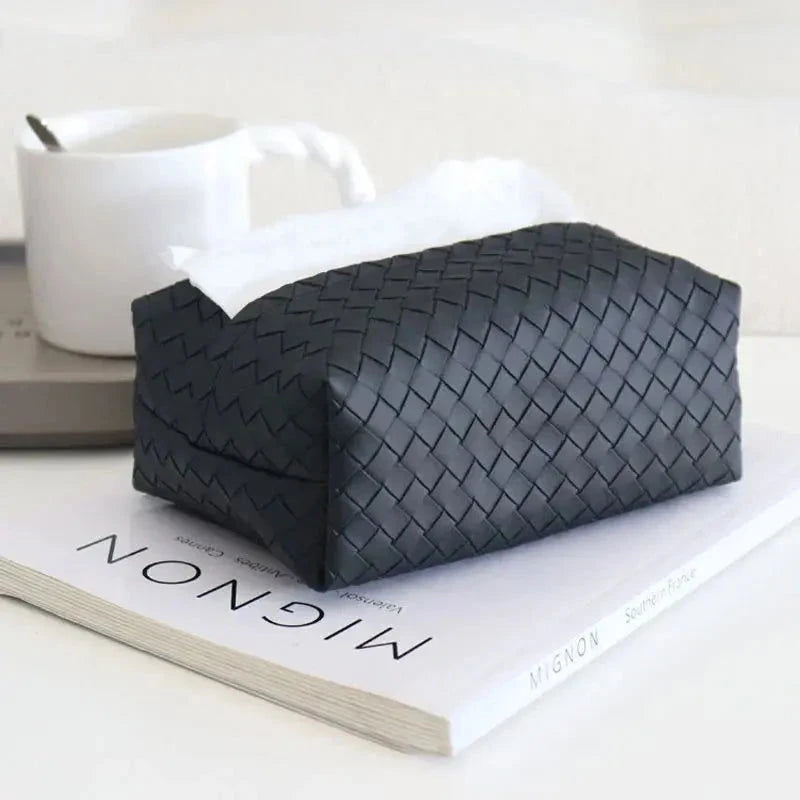 Woven Leather Tissue Box Holder - northshorefashion