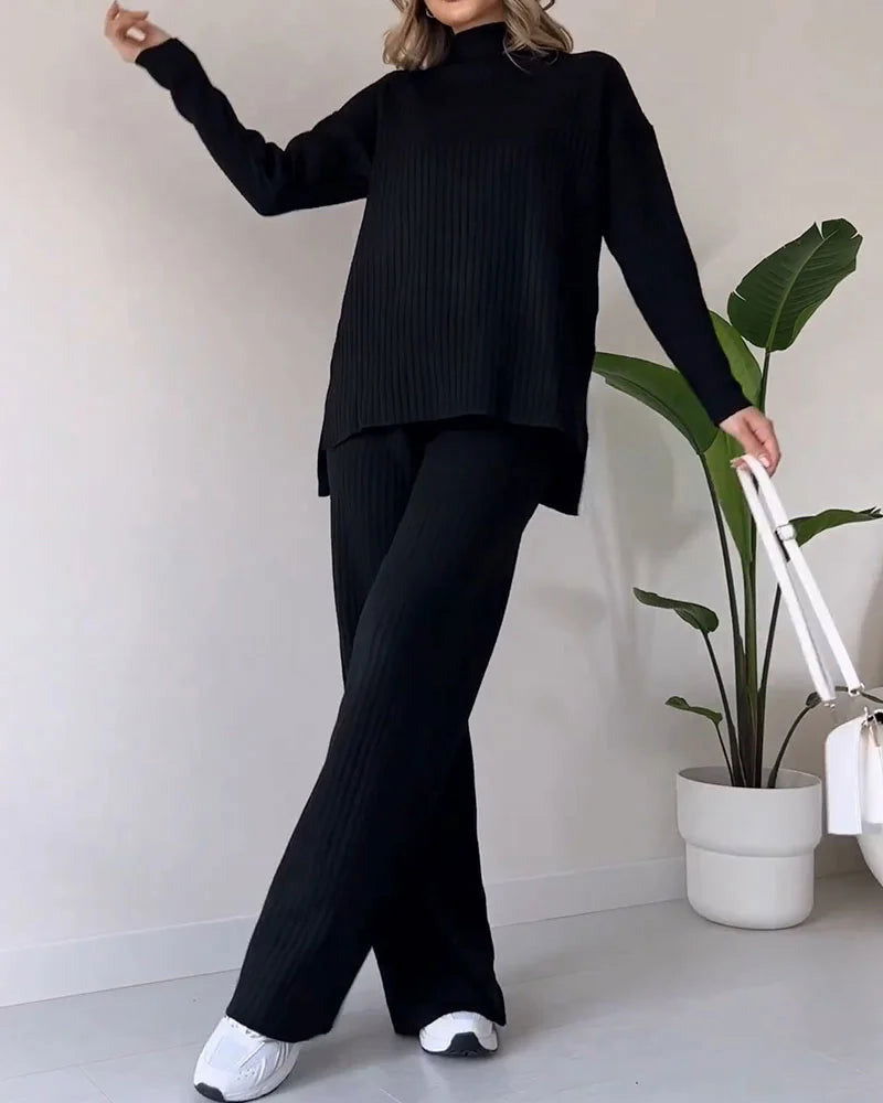 ZILAS - Chic slit casual two-piece set - northshorefashion