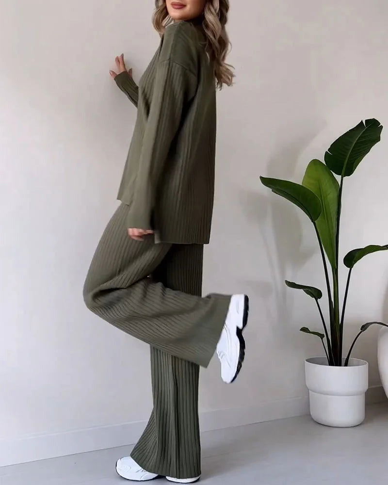 ZILAS - Chic slit casual two-piece set - northshorefashion